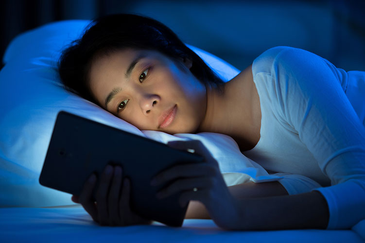 Blue Light Tablet Bed