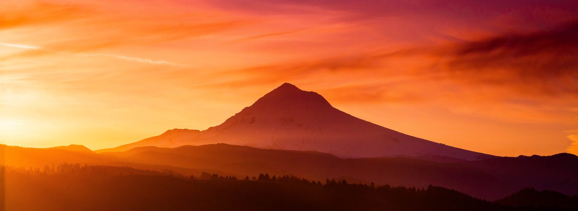 sunset over Mt. Hood